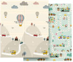 Rebel Covoras de joaca pentru bebelusi 180x150 cm pliabil, model masini Rebel (RBY-2201-2) Covor