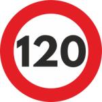  Autocolant reflectorizant limita de viteza 120 km/h, diametru 12 cm (SEM022)