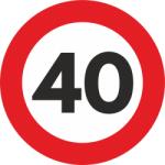  Autocolant reflectorizant limita de viteza 40 km/h pentru exterior, 12 cm (SEM014)