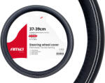 AMiO Husa volan auto neagra cu cusatura alba Amio SWC-15-M, 37-39 cm (AM01380)