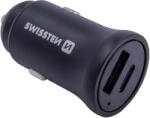 SWISSTEN Szivargyújtós USB Gyorstöltő - QC3.0/PD3.0 - USB-A/USB-C - 36W - 12/24V