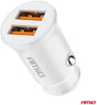AMiO Autós töltő 2x USB-A 2.1A 12/24V