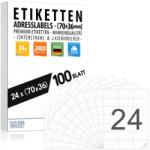 ELES VIDA Címkék 70x36 mm, 2400 db öntapadós szállítási etikett, 100 lap A4, tintasugaras és lézernyomtatóhoz, fehér csomagküldő matrica