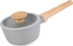 Magic home Oala ceramica cu capac de sticla, maner lemn, 1.3 L, 16 cm, MagicHome Harmony (8010072)