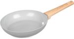 Magic home Tigaie ceramica cu maner lemn, rotunda, 24 cm, MagicHome Harmony (8010065)