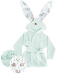 MimiNu Halat de baie, MimiNu, Cu urechi, 6 - 24 luni, Moale, Cu buzunare, Cu cordon, Din bumbac si thermo fleece, Lulu Natural (6426972011228) Prosop