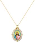 HARAHU Colier Medalion Iisus PM-41179 - Auriu / Alb / Tip4 KP41179