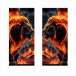  Set 2 stickere decorative pentru stalpii usilor auto, model Leu, 50 x 22 cm (SSU-11)