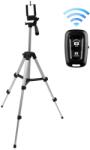  Trepied foto compact din aluminiu 43-130 cm, suport telefon si telecomanda Bluetooth (ST5C)