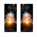  Set 2 stickere decorative pentru stalpii usilor auto, trandafir, 50 x 22 cm (SSU-17)