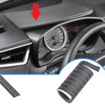  Banda decorativa auto pentru interior 2 m, neagra, cu cusatura alba (DA105A)