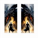 Set 2 stickere decorative pentru stalpii usilor auto, dragon, 50x22 cm (SSU-01)