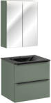 Comad Set dulap Comad Sombra Green GREEN UN 84-60-2D, dulap Comad Sombra Green SOMBRA GREEN 82-60-46-2S, SKY 1 BLACK MATT 60 DP ( E-8099-60 ) (SETSOG60CMSKYMC)