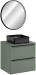 Comad Set dulap Comad Sombra Green SOMBRA GREEN 82-60-46-2S, oglindă Comad Sirius SIRIUS LU LED 60, UM-6276SLIM40BLACKDP, GREEN 89-60-46 M (SETSOGBGREEN60CMUNSLIMBLLU)