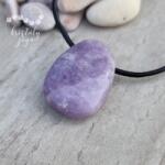 Kristály Jóga Shop Lepidolit medál, bőrláncon