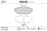 VALEO set placute frana, frana disc VALEO 598438 (598438)