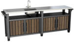 Keter DECOCOAT UNITY CHEF MŰANYAG KERTI GRILL ASZTAL 415L - dió (263920)