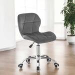 Procart Scaun tapitat de birou, stil scandinav, baza cromata, inaltime reglabila, catifea, gri (HS177SGREY) - cartuseria