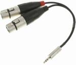  Cablu adaptor Y pro-snake KFF 2002, Jack stereo 3, 5 mm la 2x XLR mamă, 0, 2 m