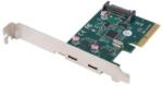 Lanberg Placă PCI Express x1 2X USB-C 3.2 GEN, chipset Asmedia ASM1142, greutate 34 g (PCE-UC3-002) - spotted