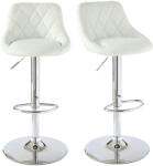 Timelesstools 2 db háttámlás bárszék, 2 színben-fehér (HOP1001126-2)