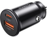 ORICO PowerMini autós töltő, 30W, 3A, 1 x USB-A - 1 x USB-C, fekete