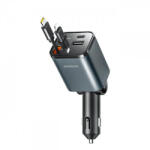 JOYROOM Autós töltő Joyroom JR-CCL05, 30W, 3A, 1 x USB-A - 1 x USB-C, USB-C / Lightning kábellel, szürke