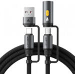ACEFAST USB-C / USB-A - USB-C / öngyújtó kábel Acefast J6, 60W, 3A, 1, 2m, fekete
