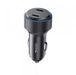 YESIDO Y48 autós töltő, 60W, 3A, 2 x USB-C, fekete