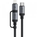 ACEFAST USB-C - Lightning / USB-C kábel Acefast C20-01, 60W, 3A, 1, 2m, fekete