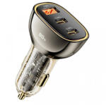 Toocki Autós töltő Toocki 2C+A, 80W, 3A, 1 x USB-A - 2 x USB-C, fekete TCC2C 1A-XF01