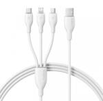 Baseus USB-A - Lightning / microUSB / USB-C töltőkábel Baseus Ultra Fast 3in1, 18W, 3.5A, 1.3m, fehér P10376303211-00