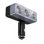 hoco. Autós töltő Hoco Z65B, 240W, 1 x USB-A - 1 x USB-C - 2 x hosszabbító, fekete