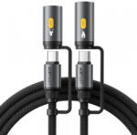 ACEFAST USB-C / Zseblámpa - USB-C / Öngyújtó kábel Acefast J4, 60W, 3A, 1, 2m, Fekete