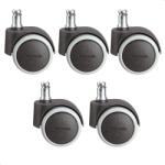 Wagner Irodai Forgószék Görgő Készlet 5 db - Soft Futófelület, Ø 50 mm, Magasság 55 mm, Csap 11x20 mm, 50 kg Teherbírás, Intervallfékes - Ma