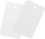 QUARKZMAN 100 db Vízálló Fehér Műanyag Cimke Szemöldökkel 3, 5x6 cm Üres PVC Árcimke Névjelölő Ajándékcsomagoláshoz Ruházathoz
