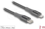 Delock 86632 USB-C /// LIGHTNING adat és töltőkábel (2m) (gray) (86632)