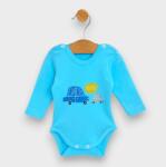 Rainy Body pentru bebeluși cu mâneci lungi Dad's 56 - 80 cm turcoaz
