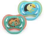Philips Suzete ortodontice Ultra Air + cutie de sterilizare (6-18 luni) tucan/tigru albastru, 2 buc. 00A. 0648.001