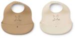 Liewood Bavețel pentru bebeluși, set de 2 buc. Ember Printed Bib Rabbit Sandy/Oat Bavata