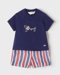 Mayoral Set pantaloni scurți și bluză albastru regal 22-01212-079