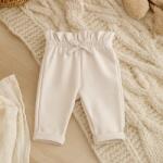 Rainy Pantaloni lungi pentru bebeluși cu talie înaltă 62-92 cm, culoare ecru delicat
