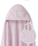 Interbaby Set prosop pentru bebeluși cu bavetă 100x100 cm. Oso Mariposas Pink