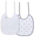 Interbaby Bavețel pentru bebeluși Fabric 2 buc. Gri/Alb Bavata