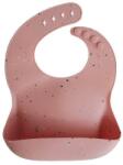 Mushie Bavețică din silicon cu buzunar Powder Pink Confetti Bavata