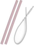 Minikoioi Paie din silicon 2 buc. + perie Flexi Straws Pink 101110003