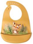 KioKids Bavețică din silicon pentru bebeluși cu buzunar Tigru Mustard 06344-1 Bavata