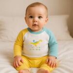 Rainy Bluză pentru bebeluși cu mâneci lungi raglan Little Dino 62-92 cm