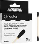 Nordics Bețișoare de urechi din bambus 100 buc. cărbune