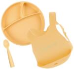 Minikoioi Set de hrănire Feeding Set 100% silicon 6 luni+ Yellow Set pentru masa bebelusi